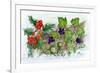 Log of Ivy, Holly and Hazelnuts-Nell Hill-Framed Giclee Print