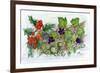 Log of Ivy, Holly and Hazelnuts-Nell Hill-Framed Giclee Print