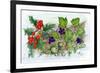 Log of Ivy, Holly and Hazelnuts-Nell Hill-Framed Giclee Print