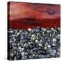 Log on Pebbles-Micha Pawlitzki-Stretched Canvas