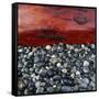 Log on Pebbles-Micha Pawlitzki-Framed Stretched Canvas