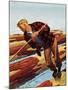 "Log Rolling," December 11, 1943-Fred Ludekens-Mounted Giclee Print