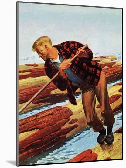 "Log Rolling," December 11, 1943-Fred Ludekens-Mounted Giclee Print