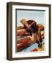 "Log Rolling," December 11, 1943-Fred Ludekens-Framed Giclee Print