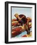 "Log Rolling," December 11, 1943-Fred Ludekens-Framed Giclee Print