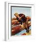 "Log Rolling," December 11, 1943-Fred Ludekens-Framed Giclee Print