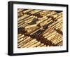 Log Stacks, Marlborough Sounds, South Island, New Zealand-David Wall-Framed Photographic Print