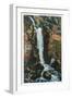 Logan Canyon, Utah - View of the Cascade, c.1936-Lantern Press-Framed Art Print