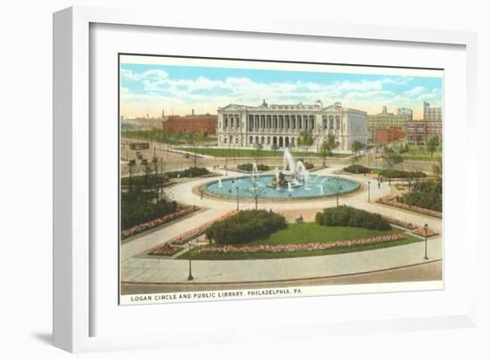 Logan Circle, Public Library, Philadelphia, Pennsylvania-null-Framed Art Print