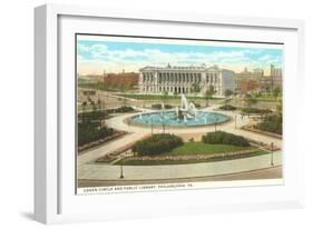 Logan Circle, Public Library, Philadelphia, Pennsylvania-null-Framed Art Print