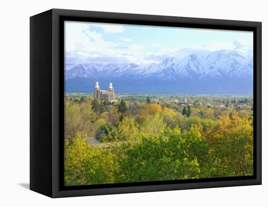 Logan City & Cache Valley at Sunset, Utah, USA-Scott T^ Smith-Framed Stretched Canvas