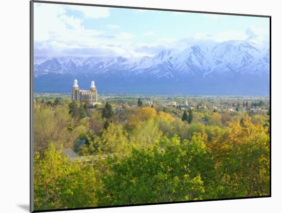 Logan City & Cache Valley at Sunset, Utah, USA-Scott T^ Smith-Mounted Photographic Print