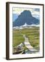 Logan Pass - Glacier National Park, Montana-Lantern Press-Framed Art Print