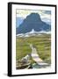 Logan Pass - Glacier National Park, Montana-Lantern Press-Framed Art Print