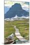 Logan Pass - Glacier National Park, Montana-Lantern Press-Mounted Art Print
