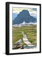 Logan Pass - Glacier National Park, Montana-Lantern Press-Framed Art Print