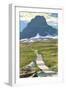 Logan Pass - Glacier National Park, Montana-Lantern Press-Framed Art Print