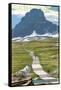 Logan Pass - Glacier National Park, Montana-Lantern Press-Framed Stretched Canvas