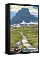 Logan Pass - Glacier National Park, Montana-Lantern Press-Framed Stretched Canvas