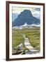 Logan Pass - Glacier National Park, Montana-Lantern Press-Framed Art Print