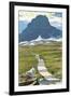 Logan Pass - Glacier National Park, Montana-Lantern Press-Framed Art Print