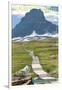 Logan Pass - Glacier National Park, Montana-Lantern Press-Framed Art Print