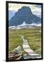 Logan Pass - Glacier National Park, Montana-Lantern Press-Framed Art Print