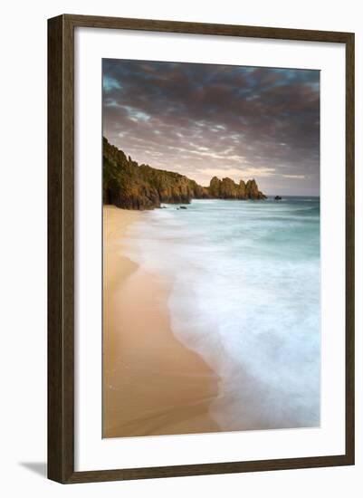 Logan Rock and Pedn Vounder Beach Sunset-null-Framed Photographic Print