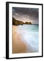 Logan Rock and Pedn Vounder Beach Sunset-null-Framed Photographic Print