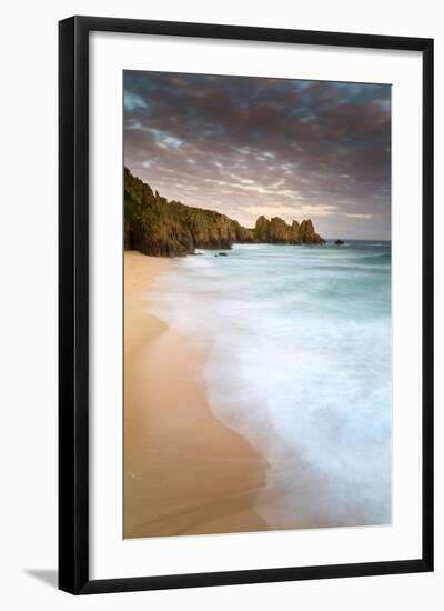 Logan Rock and Pedn Vounder Beach Sunset-null-Framed Photographic Print