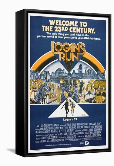 LOGAN'S RUN, Australian Poster, bottom from left: Michael York, Jenny Agutter, 1976-null-Framed Stretched Canvas