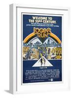 LOGAN'S RUN, Australian Poster, bottom from left: Michael York, Jenny Agutter, 1976-null-Framed Art Print