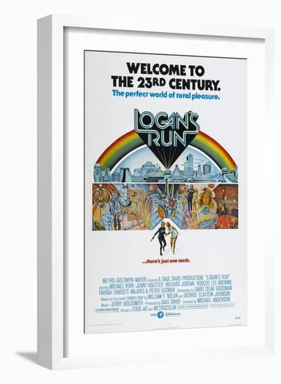 LOGAN'S RUN, US poster, bottom from left: Michael York, Jenny Agutter, 1976-null-Framed Art Print