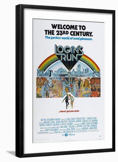 LOGAN'S RUN, US poster, bottom from left: Michael York, Jenny Agutter, 1976-null-Framed Art Print