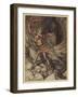 Loge and Alberich-Arthur Rackham-Framed Art Print