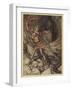 Loge and Alberich-Arthur Rackham-Framed Art Print