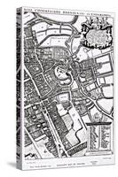 Loggan's Map of Oxford, Western Sheet, from 'Oxonia Illustrated', published 1675-David Loggan-Stretched Canvas