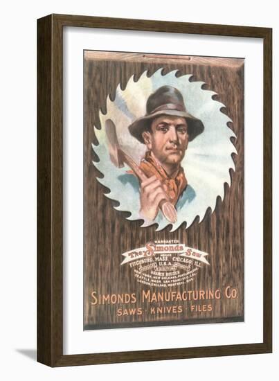 Logger on Circular Saw Blade-null-Framed Giclee Print