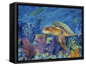 Loggerhead Turtle-Lucy P. McTier-Framed Stretched Canvas