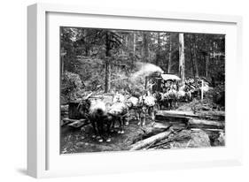 Loggers and Their Logs-Clark Kinsey-Framed Art Print