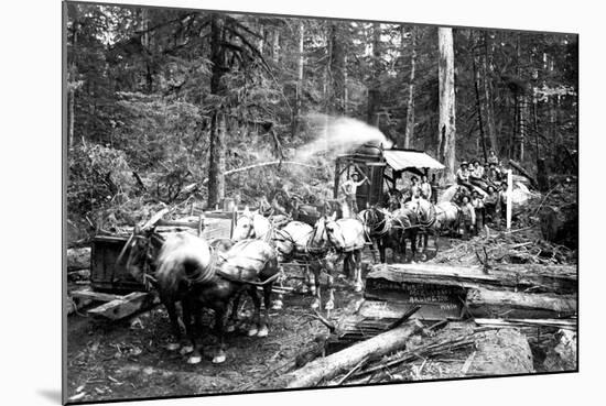 Loggers and Their Logs-Clark Kinsey-Mounted Art Print