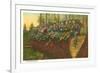 Loggers on Felled Tree, Washington-null-Framed Art Print