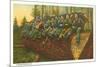 Loggers on Felled Tree, Washington-null-Mounted Premium Giclee Print