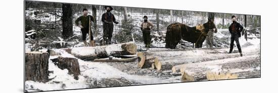 Loggers Using a "Go-Devil" Sledge in Minnesota, 1890s-null-Mounted Premium Giclee Print