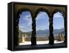 Loggia and Gardens of Villa del Balbianello on Punta di Lavedo, Lenno, Lake Como, Italy-Peter Barritt-Framed Stretched Canvas