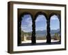 Loggia and Gardens of Villa del Balbianello on Punta di Lavedo, Lenno, Lake Como, Italy-Peter Barritt-Framed Premium Photographic Print