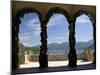 Loggia and Gardens of Villa del Balbianello on Punta di Lavedo, Lenno, Lake Como, Italy-Peter Barritt-Mounted Premium Photographic Print