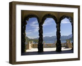 Loggia and Gardens of Villa del Balbianello on Punta di Lavedo, Lenno, Lake Como, Italy-Peter Barritt-Framed Photographic Print