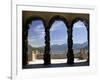 Loggia and Gardens of Villa del Balbianello on Punta di Lavedo, Lenno, Lake Como, Italy-Peter Barritt-Framed Photographic Print