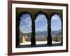 Loggia and Gardens of Villa del Balbianello on Punta di Lavedo, Lenno, Lake Como, Italy-Peter Barritt-Framed Photographic Print